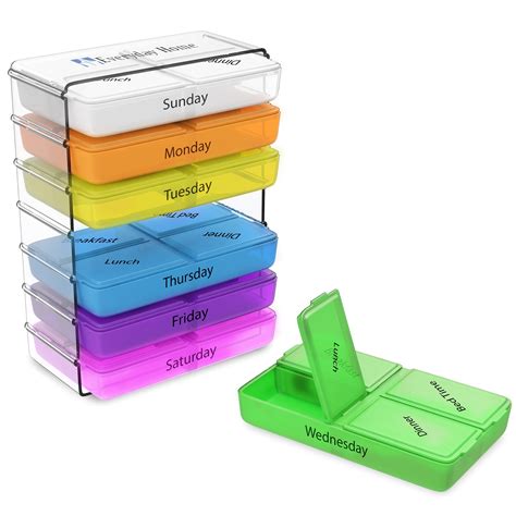 Each tray is labeled for morning, afternoon, evening, & night. . Compact pill organizer